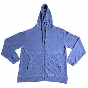 R.O.W. (Right of Way) Men's Full-Zip Textured Hooded Jacket Blue XXL NEW